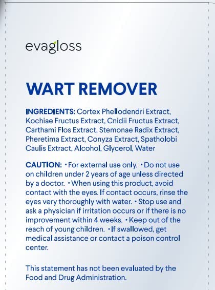 evagloss Natural Wart Remover, Maximum Strength, Painlessly Removes Plantar, Common, Genital Warts, Advanced Liquid Gel Formula, Proven Results