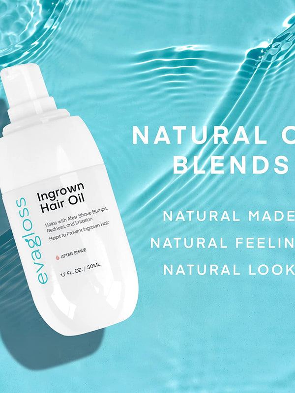 evagloss Ingrown Hair Treatment Oil Prevents Ingrown Hair Helps with Razor Bumps Hair Removal After Shave Bumps, Soothes Redness and Irritation - Good for Bikini Area, Legs, Underarm 1.7 Fl. oz