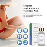 Evagloss Dark Spot Corrector Serum with Kojic Acid and Natural Ingredients for Face & Body, All Skin Types