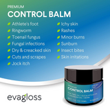 Evagloss Antifungal Cream Repair Anti-Itch Balm for Face & Body, Athletes Foot, Ringworm, Eczema, Dry Skin, Jock Itch, Nail Fungal Infections, Antibacterial Intense Moisture, Gentler and Safer