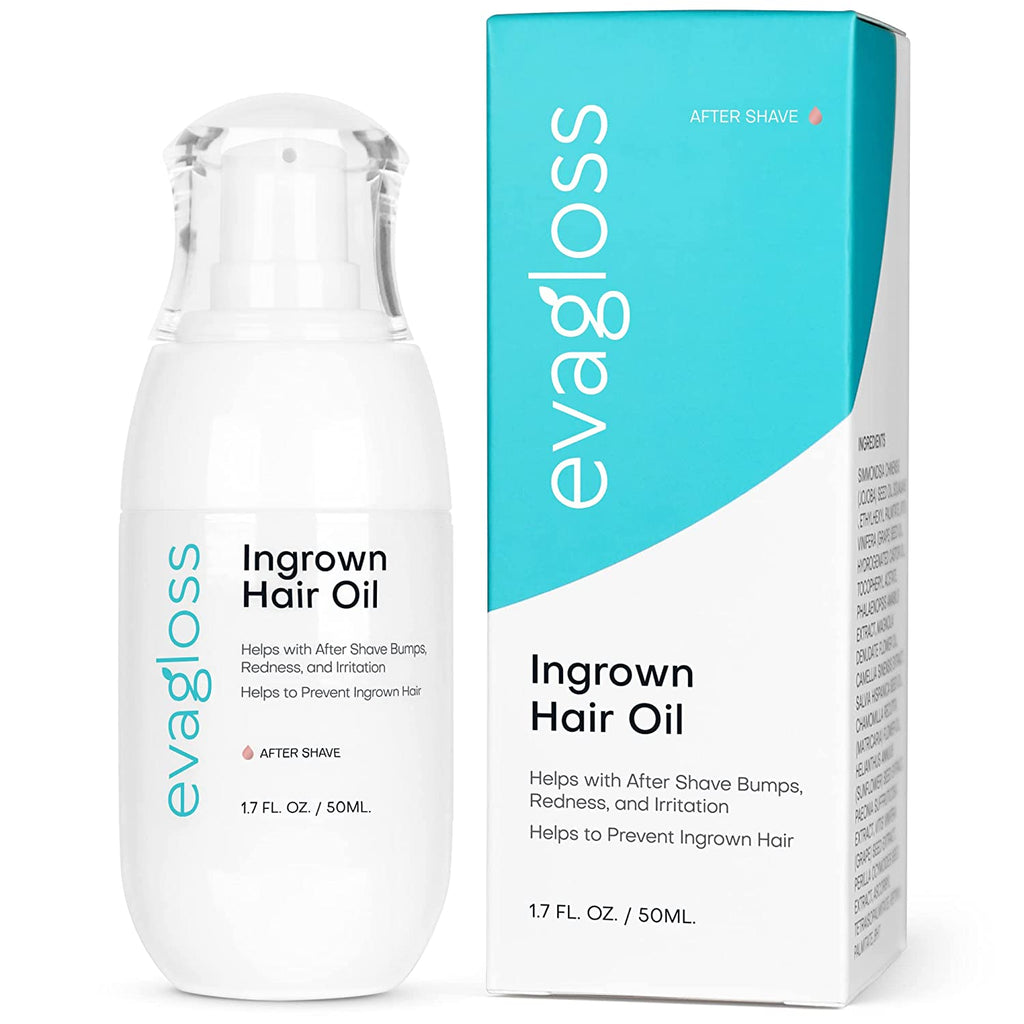 evagloss Ingrown Hair Treatment Oil Prevents Ingrown Hair Helps with Razor Bumps Hair Removal After Shave Bumps, Soothes Redness and Irritation - Good for Bikini Area, Legs, Underarm 1.7 Fl. oz
