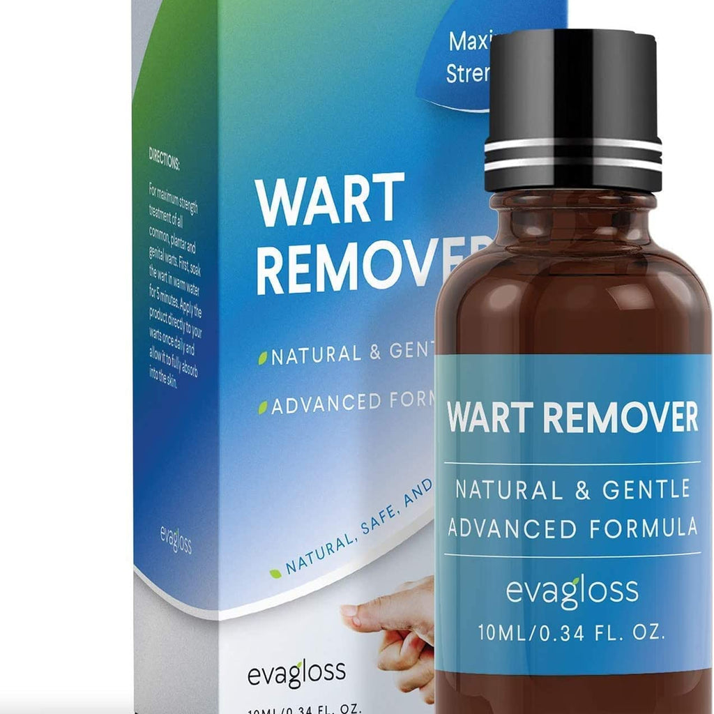 evagloss Natural Wart Remover, Maximum Strength, Painlessly Removes Plantar, Common, Genital Warts, Advanced Liquid Gel Formula, Proven Results