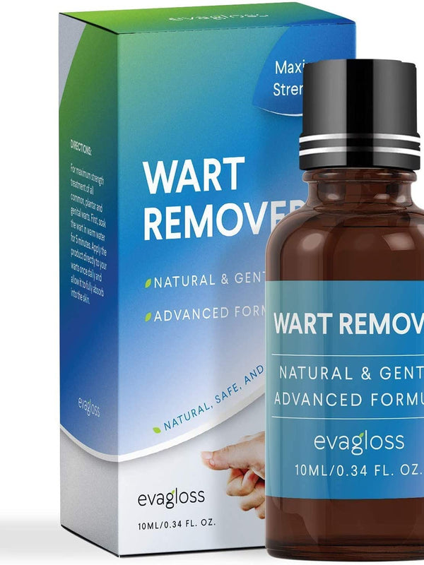 evagloss Natural Wart Remover, Maximum Strength, Painlessly Removes Plantar, Common, Genital Warts, Advanced Liquid Gel Formula, Proven Results